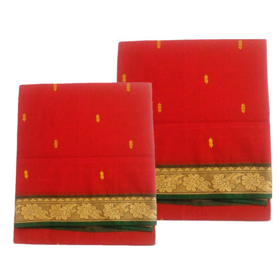கருவறை அன்னைக்கு சார்த்திய புடவை (சிகப்பு )
